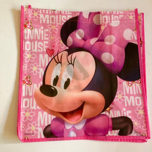 Disney Minnie Mouse Shopper Tote Bag Grocery Beach Shopping Bow Dots Pink - Picture 8 of 9